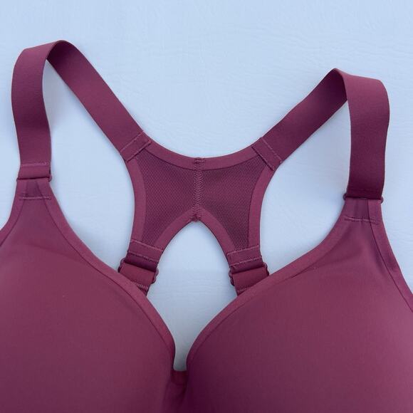 Victoria's Secret VSX Incredible Plunge Sports Bra 36B Rose Racerback Gym NWT - Picture 5 of 8
